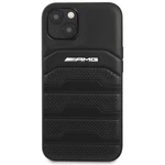 Kryt na mobil AMG Genuine Leather Perforated na Apple iPhone 13 čierny zadný kryt • na iPhone 13 • vyrobený z pravej kože • do kože vyrazené logo AMG 