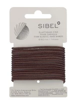 Tenké gumičky do vlasů Sibel - 50 mm, 16 ks, hnědé (4441316)