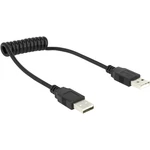 Delock #####USB-Kabel USB 2.0 #####USB-A Stecker, #####USB-A Stecker 60.00 cm čierna špirálový kábel