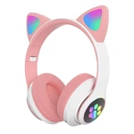 Bakeey STN-28 Over-Ear Gaming bluetooth 5.0 Headset Glowing Cat Ear Headphones Foldable Wireless Earphone with Mic LED L