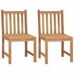2 pcs Garden Chairs Solid Teak Wood