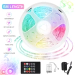 16FT 5M 2835 RGB 300LED Light Strip Waterproof/Non-waterproof Music Lamp with 20Keys Remote Control + Power Adapter