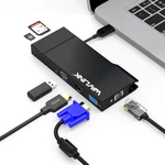 Wavlink 6 in 1 USB Hub USB 3.0 Docking Station with Gigabit Ethernet, USB 3.0 Port, Removable Card Reader Micro SD/SD, 2