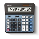 Deli 2137 Desktop Calculator Accounting Battery Solar Dual Power Supply 12 Digit Calculator Bank Office Business