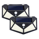 2/4Pcs 100 LED Solar Power Waterproof PIR Motion Sensor Solar Light Outdoor Garden Lamp