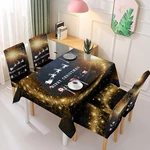 2020 Christmas Dustproof Table Cover Chair Cover Rectangular Tablecloth Polyester Xmas Dinning Table Cover New Year Gift
