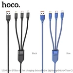 HOCO U104 1.2M (iP+Micro+Type-C) 3 in 1 Fast Charging Data Cable for iPhone 12 11Pro Max for Ulefone Power Armor 13 OneP