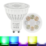 Dimmable GU10 4W Mi Light 2.4G Wireless RGBCCT LED Spot Lightt Lamp Bulb AC86-265V
