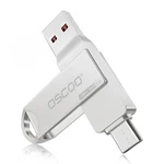 OSCOO 2-in-1 Type-C USB3.1 GEN1 Flash Drive 360° Rotation Thumb Drive 32G 64G 128G 256G Support OTG Pendrive USB Disk