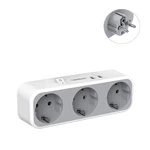 TESSAN TS-322-DE 2500W 5-in-1 EU Wall Socket Adapter with Switch/3 AC Outlets/2 USB Ports Multiple Sockets Compatible fo
