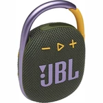 Prenosný reproduktor JBL CLIP 4 zelený Přenosný reproduktor, výkon 5 W, hudba přes Bluetooth, zvuk JBL Pro Sound, integrovaná karabina, odolnost IP67,