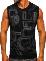 Čierno-grafitové pánske tričko/tielko Tank Top s potlačou Bolf 14818