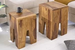 Odkládací stolek 2 ks DAMASEN Dekorhome Sheeshamové dřevo,Odkládací stolek 2 ks DAMASEN Dekorhome Sheeshamové dřevo