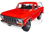 1978 Ford Bronco Custom Red and White "Timeless Legends" Series 1/24 Diecast Model Car by Motormax