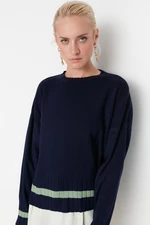 Sweter Trendyol - Granatowy - Oversize