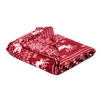 Červená mikroplyšová deka My House Deer, 150 × 200 cm