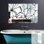Honana Acrylic Mirrored DIY Decorative Wall Stickers 3D Mural Bathroom Mirror Sticker Decoration