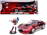 1969 Chevrolet Corvette Stingray with Harley Quinn Diecast Figurine "DC Comics" Series 1/24 Diecast Model Car by Jada