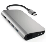 USB Hub Satechi Aluminium USB-C/HDMI, 3x USB 3.0, USB-C, RJ45, SD, Micro SD (ST-TCMAM) sivý 4K displej s vysokým rozlišením - Jednoduše připojte monit