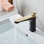 Luxury Bathroom Basin Faucet Hot Cold Water Mixer Sink Tap Gold Polished Handle Single Handle Brass Faucet