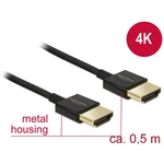 Delock HDMI prepojovací kábel #####HDMI-A Stecker, #####HDMI-A Stecker 0.50 m čierna 84786 pozlátené kontakty #####HDMI-