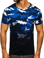 Tricou cu imprimeu albastru army Bolf S808