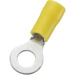 TRU COMPONENTS 746682 guľaté káblové oko  Prierez=6 mm² Ø otvoru=6.4 mm čiastočne izolované žltá 50 ks
