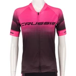 Dámský cyklistický dres s krátkým rukávem Crussis CSW-057  černo-růžová  M