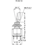 Miniaturní páčkový spínač Miyama MS 500-BC-C, 125 V/AC, 6 A, 1x zap/vyp/zap, 1 ks