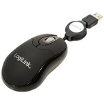 Optická Wi-Fi myš LogiLink ID0016 ID0016, zatahovací kabel, černá