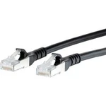 Síťový kabel RJ45 Metz Connect 1308450500-E, CAT 6A, S/FTP, 0.50 m, černá