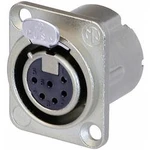 XLR zásuvka Neutrik NC6FD-LX-CON, přírubová rovná, 6pól., stříbrná