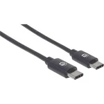Kabel Manhattan USB 2.0 Typ C-Kabel Typ C-Stecker auf Typ C-Stecker 480 Mbit/s 0,5 m schwarz 354868, 50.00 cm, černá