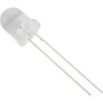 LED s vývody HuiYuan 8034W2C-CUA-C, typ čočky kulatý, 8 mm, 25 °, 20 mA, 11000 mcd, bílá