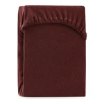 Hnedá elastická plachta na dvojlôžko AmeliaHome Ruby Siesta, 220-240 x 220 cm