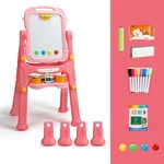 Children Magnetic Drawing Board Kids Folding Double Sided Kids Magnetic Doodle Graffiti Sketchpad Easel with Colour Chal