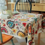 Sun flower Cotton Linen Tableware Mat Table Runner Tablecloth Desk Cover Heat Insulation Bowl Pad