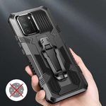 Bakeey for POCO M3 Case Dual-Layer Rugged Armor Magnetic with Belt Clip Stand Non-Slip Anti-Fingerprint Shockproof Prote