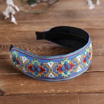 Fresh Bohemian Ethnic Style Hair Band Embroidered Cotton Wide Brimmed Hair Band Travel Home Leisure Hair Band