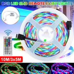 DC12V 3X5M/10M LED Strip Light Non-waterproof 3528 RGB Tape Lamp for Room TV Party Bar + Remote Control