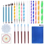25Pcs Dotting Painting Tools with Mandala Set Pen Dotting Stencil Kit Ball Stylus Clay Sculpting Carving Tools for Clay