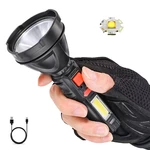 2PCS BIKIGHT 2000lm Long Shoot Strong OSL Flashlight with COB Sidelight USB Rechargeable Portable LED Torch Powerful Spo