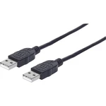 Manhattan #####USB-Kabel USB 2.0 #####USB-A Stecker, #####USB-A Stecker 1.00 m čierna fóliové tienenie, UL certifikácia,