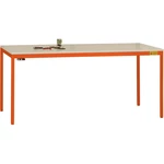 Manuflex LD1913.2001 ESD pracovný stôl UNIDESK s gumovou doskou, rám červeno-oranžový RAL 2001, š xhxv = 1600 x 800 x 72