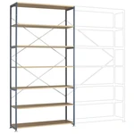 Manuflex RP1641.3003 základný modul regálu oddelenia 70 kg (š x v x h) 1470 x 3000 x 400 mm ocel práškovo lakované rubín