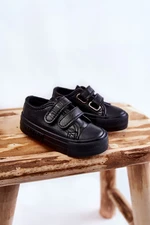 Kids leather Velcro sneakers BIG STAR KK374090 Black