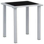 Garden Table Black and Silver 16.1"x16.1"x17.7" Steel and Glass