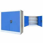 Office Cabinet Metal 35.4"x15.7"x35.4" Gray and Blue
