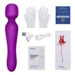 Hizek Dual Head Sex Toys Electric Silicone Massage Wand 38 Vibration Modes Handheld USB Rechargeable Female Vibrator