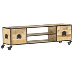 51.2"x11.8"x15.4" TV Cabinet with Storage Shelves and Cabinets Storage Media Console Table Solid Mango Wood